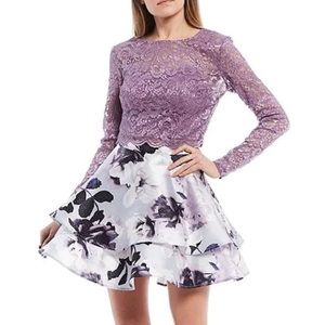 City Vibe Purple Floral Top and Skirt